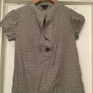 Banana Republic brown and white blouse